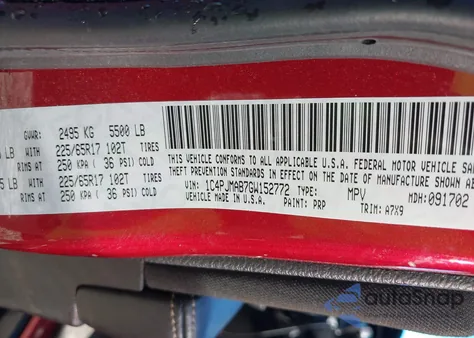 2016 Jeep Cherokee Sport z USA, uszkodzony, nr VIN 1C4PJMAB7GW152772